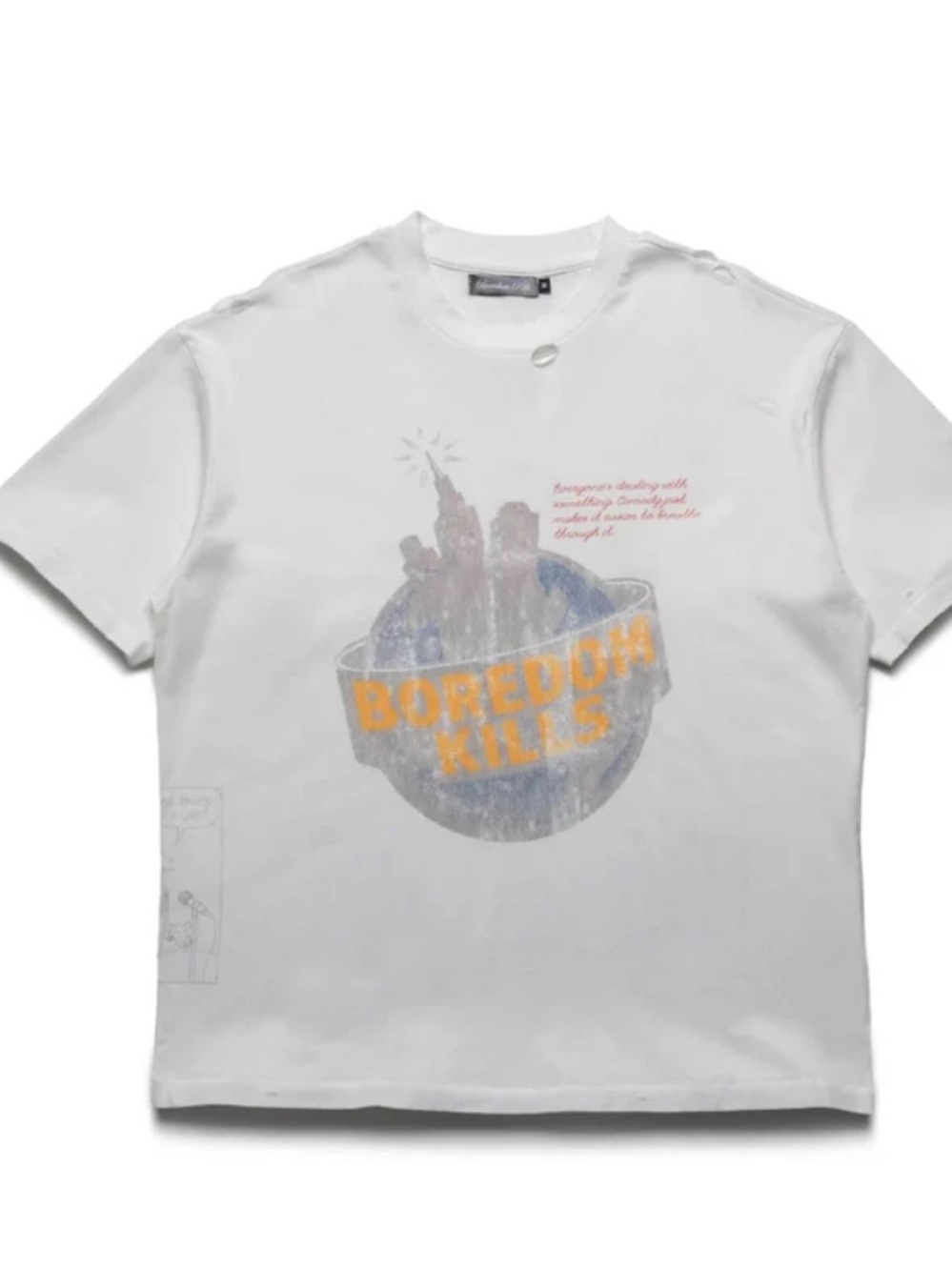 Boredom Kills Comedy Tee in White 🆕